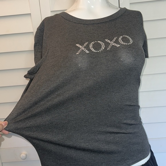 NWT XOXO WOMEN TOP MELANGE GRAY SIZE MEDIUM - Picture 3 of 12